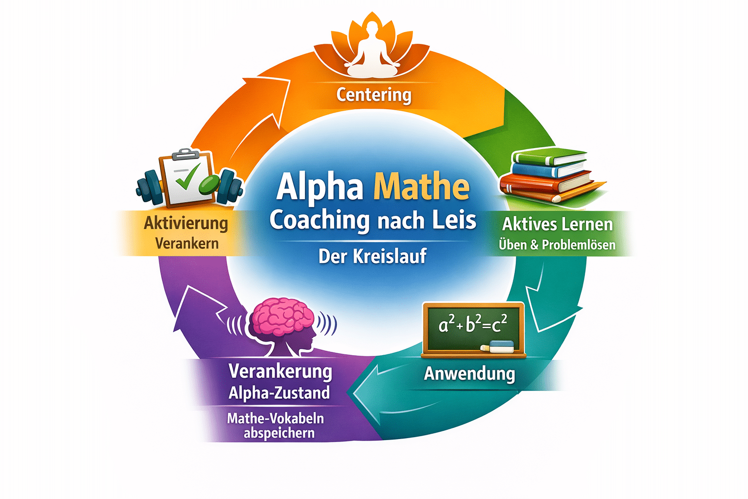 Die vier Phasen von Alpha Mathe Coaching
